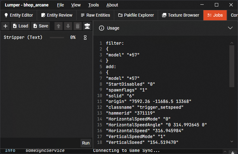 Example Entity Tools Export