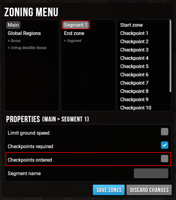 Ordered Checkpoints